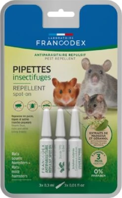 Francodex Pipettes Insectifuges Petits Rongeurs X3