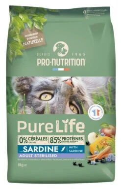 Pro-Nutrition Pure Life Chat Stérilisé Sardine 8 Kg