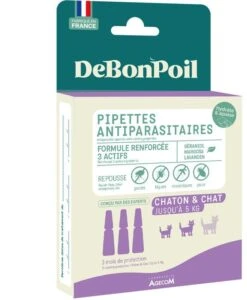 DeBonPoil Pipette Bio Antiparasitaire Et Apaisante Chat <5 Kg X3 (ex Actiplant)