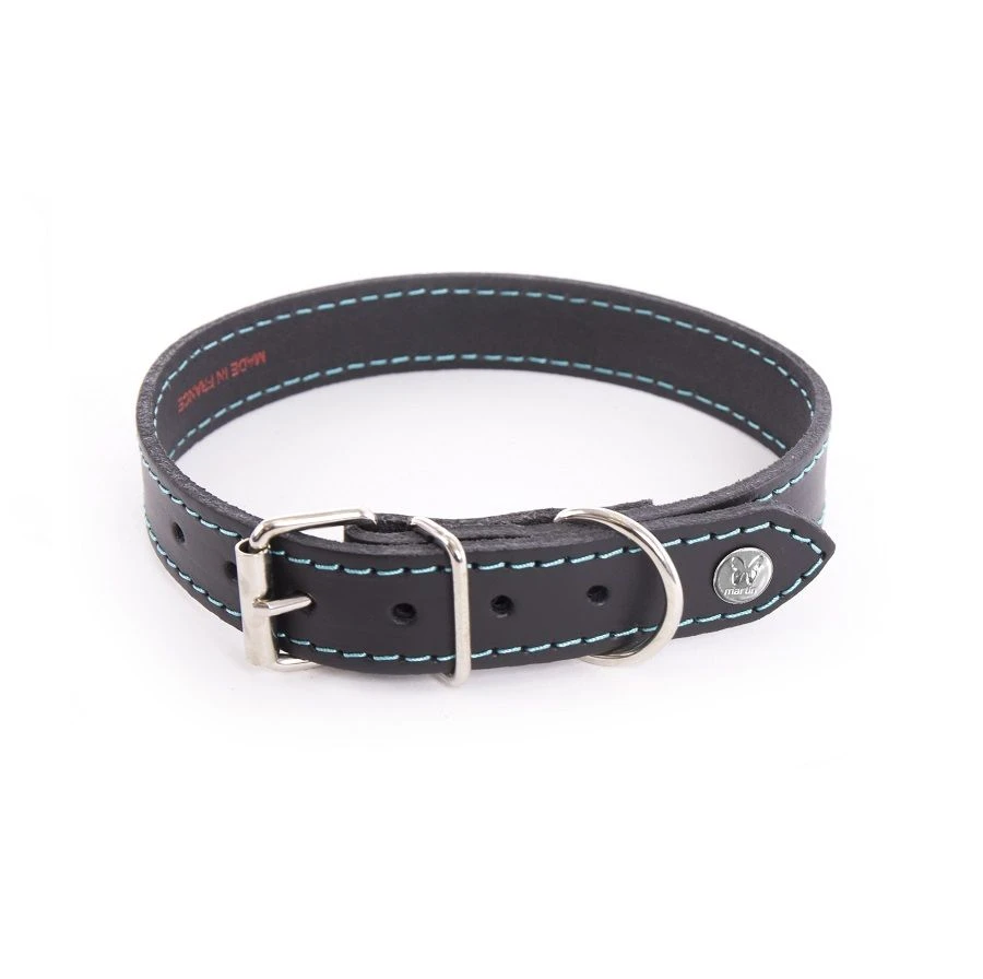 Martin Sellier Collier Cuir Flash Turquoise T75 3 Martin Sellier Collier Cuir Flash Turquoise T75