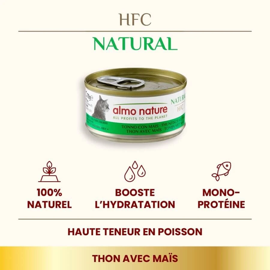 Almo Nature Chat Natural HFC Thon Maïs 24 X 70 G 4 Almo Nature Chat Natural HFC Thon Maïs 24 X 70 G – Image 2