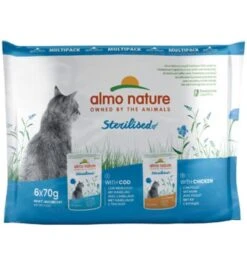 Almo Nature Chat Functional Sterilised Cabillaux Poulet 6 X 70 G