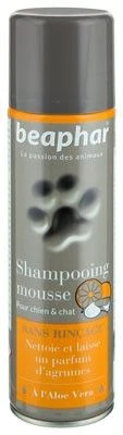 Beaphar Spray Shampooing Mousse Sans Rinçage à L'aloe Vera Pour Chien Et Chat 250 Ml
