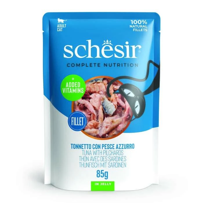 Schesir Thon Et Sardines En Gelée Sachet Chat 12 X 85 G 5 Schesir Thon Et Sardines En Gelée Sachet Chat 12 X 85 G – Image 3