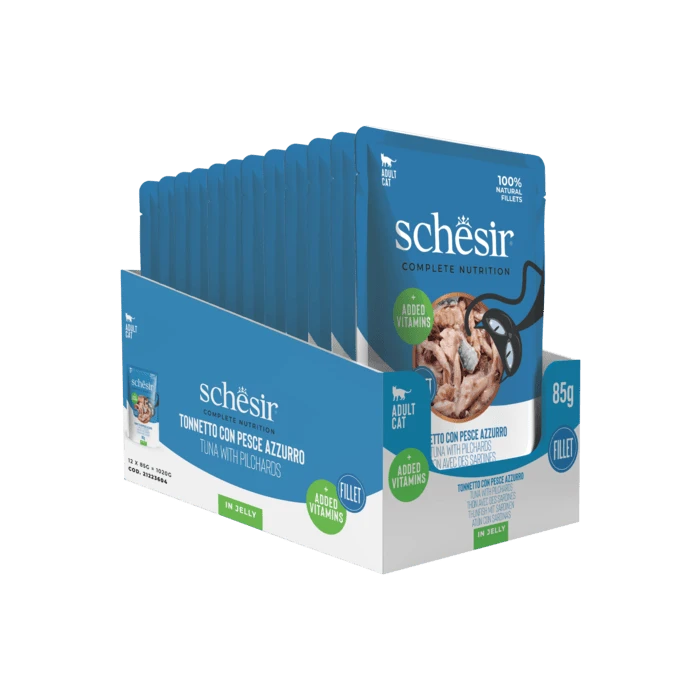 Schesir Thon Et Sardines En Gelée Sachet Chat 12 X 85 G 4 Schesir Thon Et Sardines En Gelée Sachet Chat 12 X 85 G – Image 2