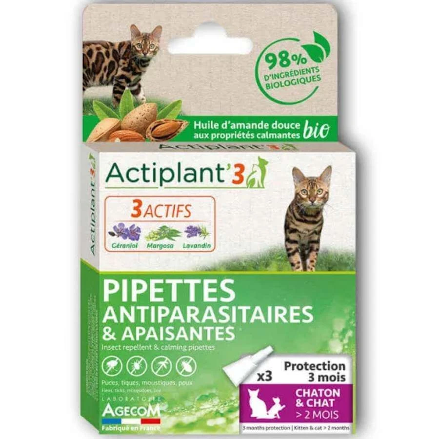 DeBonPoil Pipette Bio Antiparasitaire Et Apaisante Chat <5 Kg X3 (ex Actiplant) 4 DeBonPoil Pipette Bio Antiparasitaire Et Apaisante Chat <5 Kg X3 (ex Actiplant) – Image 2