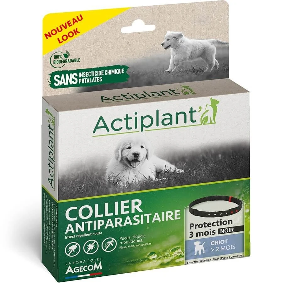 Actiplant Collier Antiparasitaire Noir Chiot 4 Actiplant Collier Antiparasitaire Noir Chiot – Image 2