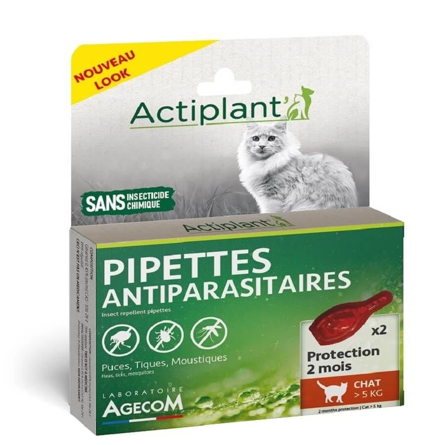 Actiplant Pipettes Antiparasitaires Chat >5 Kg X2 4 Actiplant Pipettes Antiparasitaires Chat >5 Kg X2 – Image 2