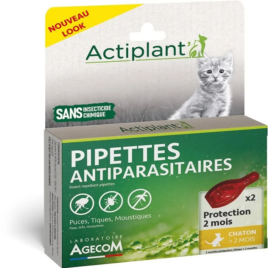 Actiplant Pipettes Antiparasitaires Chaton X2 4 Actiplant Pipettes Antiparasitaires Chaton X2 – Image 2