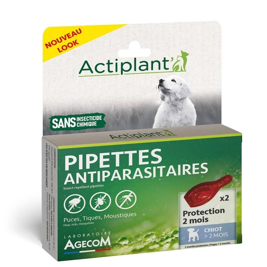 Actiplant Pipettes Antiparasitaires Chiot X2 3 Actiplant Pipettes Antiparasitaires Chiot X2