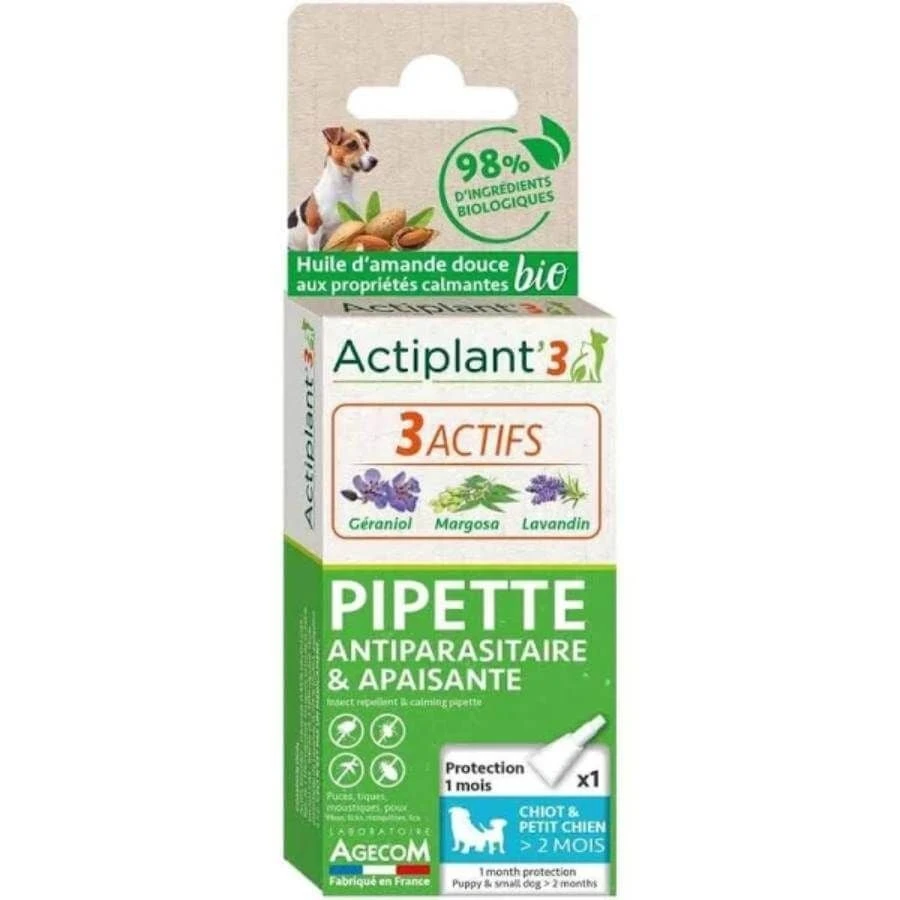 DeBonPoil Pipettes Bio Antiparasitaires Apaisantes Chiot 2-10kg X1 (ex Actiplant) 4 DeBonPoil Pipettes Bio Antiparasitaires Apaisantes Chiot 2-10kg X1 (ex Actiplant) – Image 2