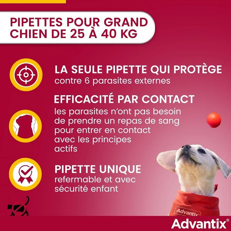 Advantix Grand Chien (25 - 40 Kg) - 6 Pipettes 5 Advantix Grand Chien (25 - 40 Kg) - 6 Pipettes – Image 3