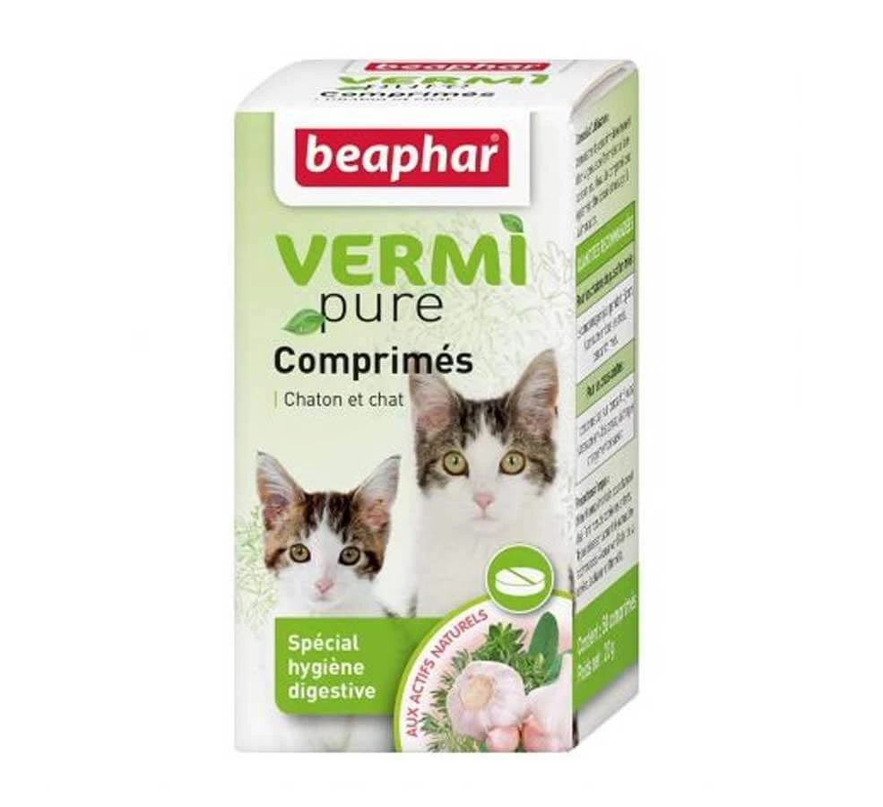 Beaphar Vermipure Purge Aux Plantes Chaton Chat 50 Cps 3 Beaphar Vermipure Purge Aux Plantes Chaton Chat 50 Cps