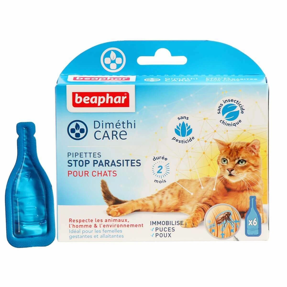 Beaphar Diméthicare Stop Parasites 6 Pipettes Pour Chats 3 Beaphar Diméthicare Stop Parasites 6 Pipettes Pour Chats