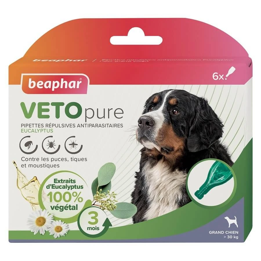 Beaphar VETOpure Pipettes Répulsives Antiparasitaires Chien +30 Kg X6 3 Beaphar VETOpure Pipettes Répulsives Antiparasitaires Chien +30 Kg X6