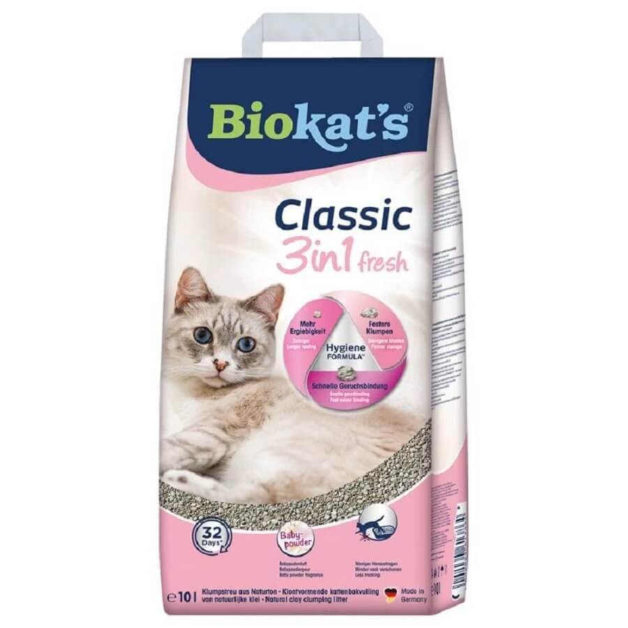Biokat's Litière Classic 3 In 1 Fresh Talc 10 L 3 Biokat's Litière Classic 3 In 1 Fresh Talc 10 L