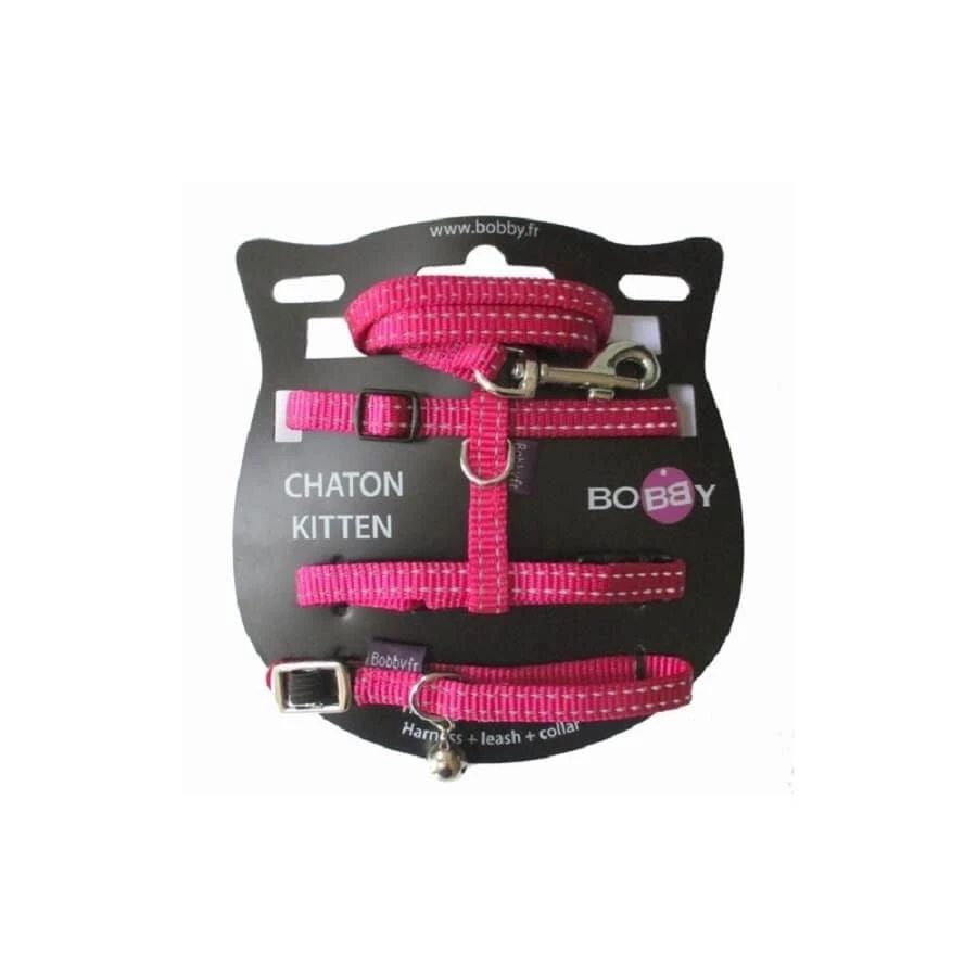 Bobby Collier + Harnais + Laisse Safe Fuchsia Pour Chaton 3 Bobby Collier + Harnais + Laisse Safe Fuchsia Pour Chaton