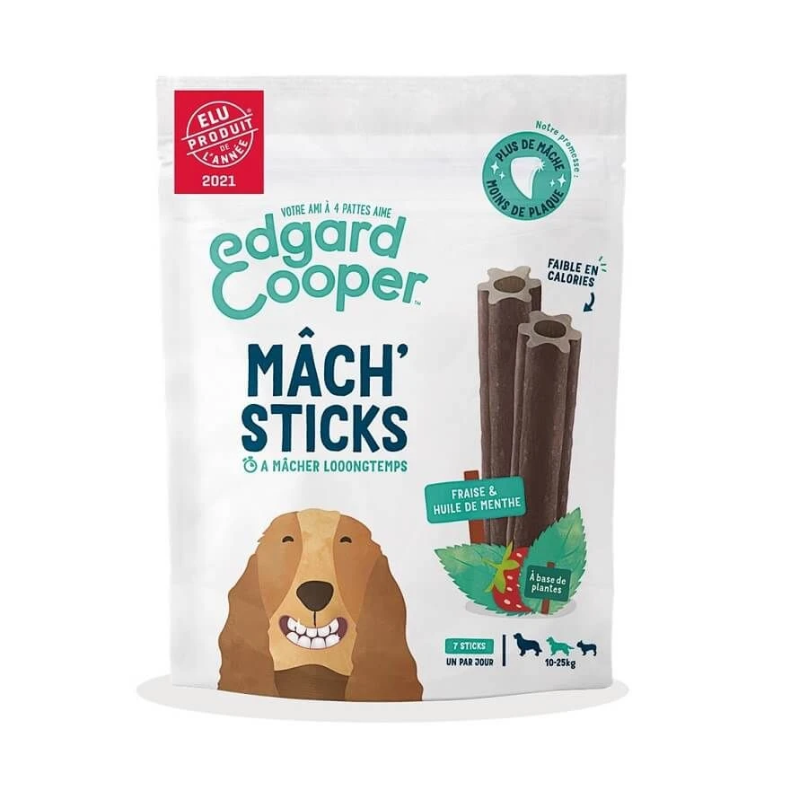 Edgard & Cooper Mach'sticks Fraise Et Menthe Moyen Chien 160 G 3 Edgard & Cooper Mach'sticks Fraise Et Menthe Moyen Chien 160 G