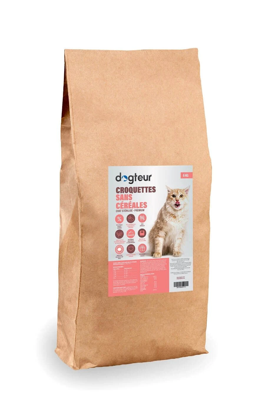 Dogteur Premium Sans Céréales Chat Stérilisé 6 Kg 3 Dogteur Premium Sans Céréales Chat Stérilisé 6 Kg