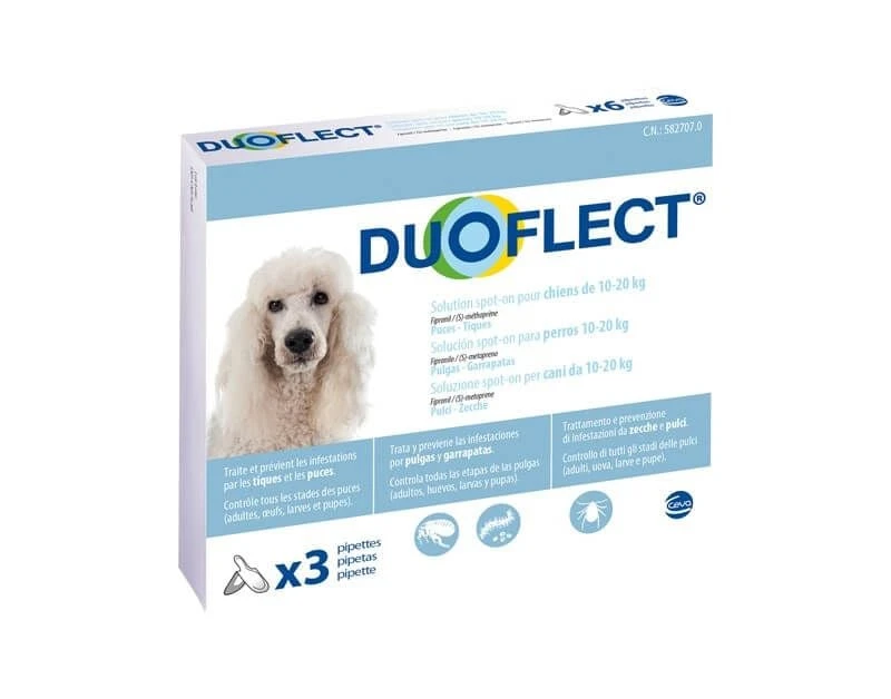 Duoflect Chiens 10-20 Kg 3 Pipettes - 6 Mois