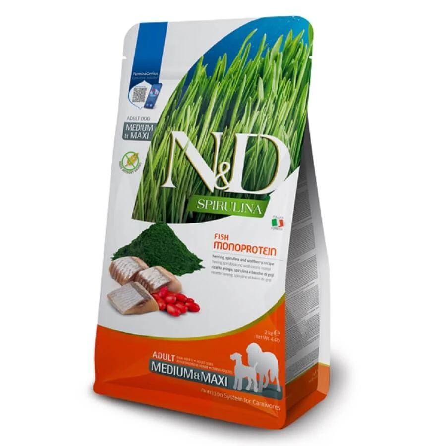 Farmina N&D Spirulina Chien Mini Hareng 2 Kg 3 Farmina N&D Spirulina Chien Mini Hareng 2 Kg