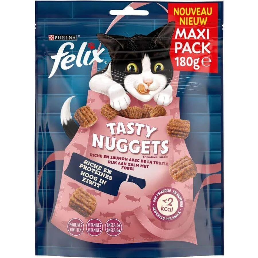 Felix Tasty Nuggets Saumon & Truite Chat 180 G 3 Felix Tasty Nuggets Saumon & Truite Chat 180 G
