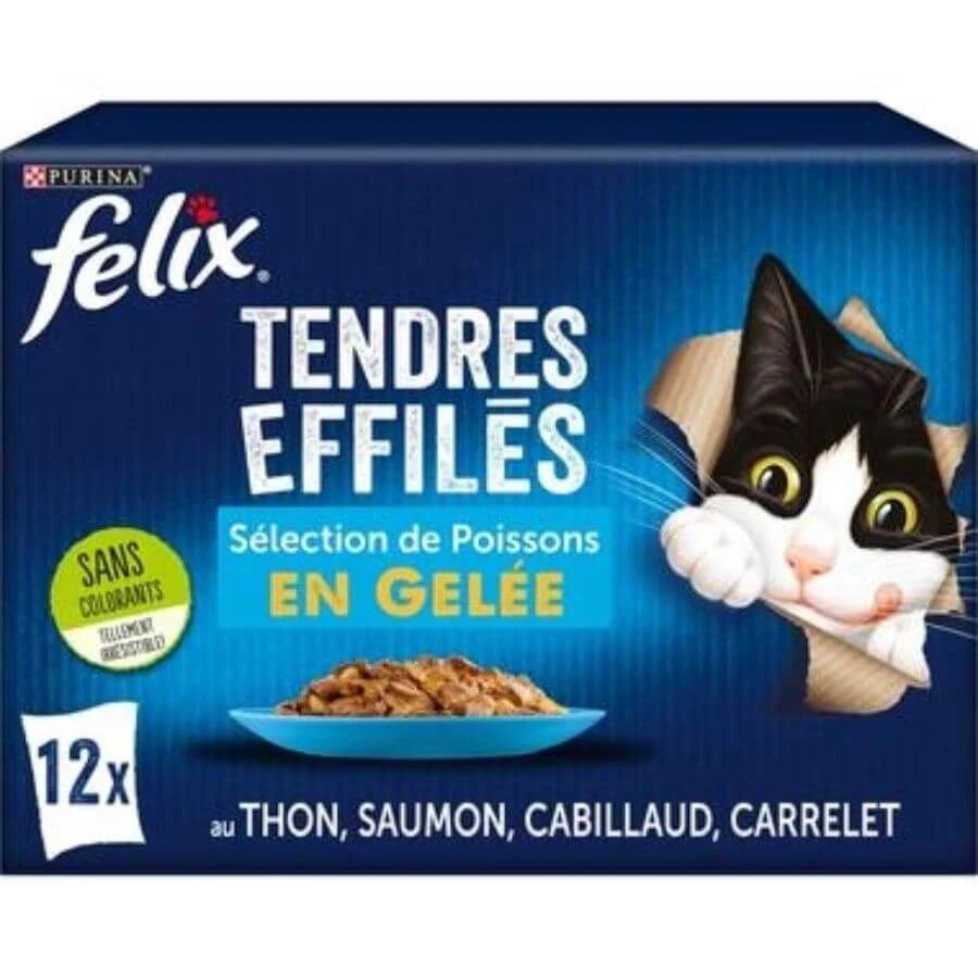 Felix Tendres Effilés Gelée Poisson Chat 12 X 85 G 3 Felix Tendres Effilés Gelée Poisson Chat 12 X 85 G
