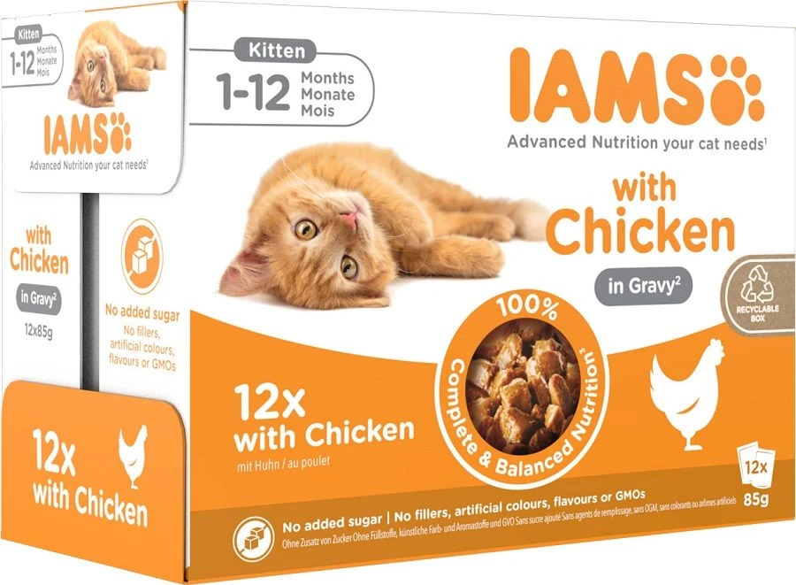 IAMS Delights Poulet En Sauce Chaton 12 X 85 Grs 3 IAMS Delights Poulet En Sauce Chaton 12 X 85 Grs
