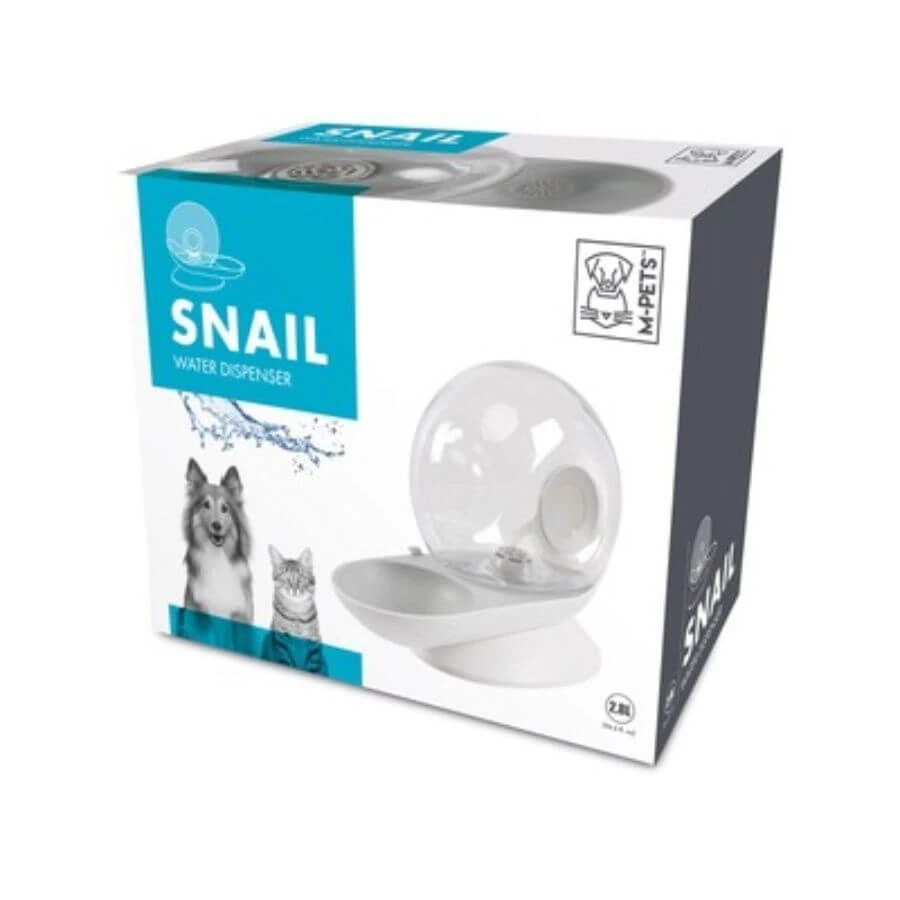 M-Pets Snail Distributeur D'eau Avec Filtre Blanc 2.8 L 4 M-Pets Snail Distributeur D'eau Avec Filtre Blanc 2.8 L – Image 2