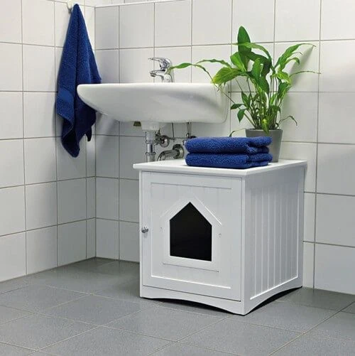 Trixie Cabane De Toilette Chat Blanc 49 × 51 × 51 Cm 4 Trixie Cabane De Toilette Chat Blanc 49 × 51 × 51 Cm – Image 2