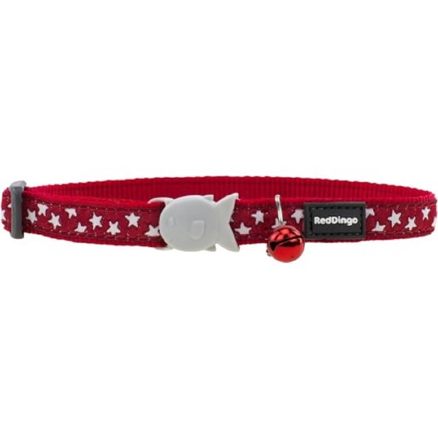 RedDingo Collier Etoile Rouge Et Blanc Chat 3 RedDingo Collier Etoile Rouge Et Blanc Chat