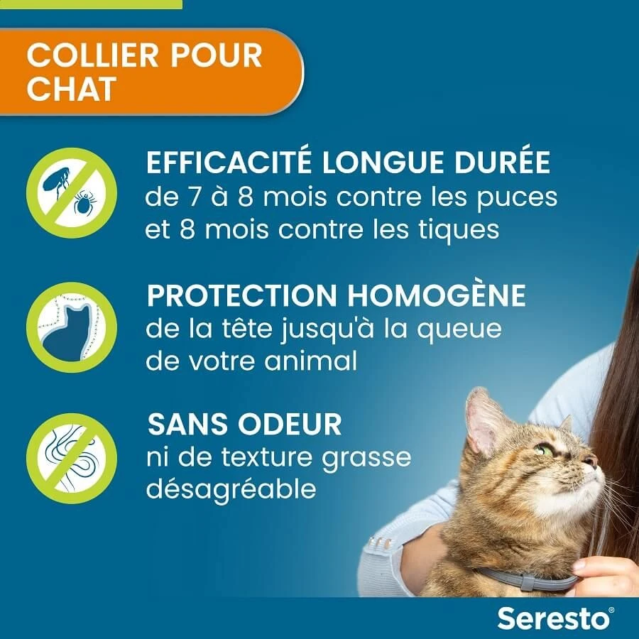 Seresto Collier Antiparasitaire Chat X1 (Blister) 5 Seresto Collier Antiparasitaire Chat X1 (Blister) – Image 3