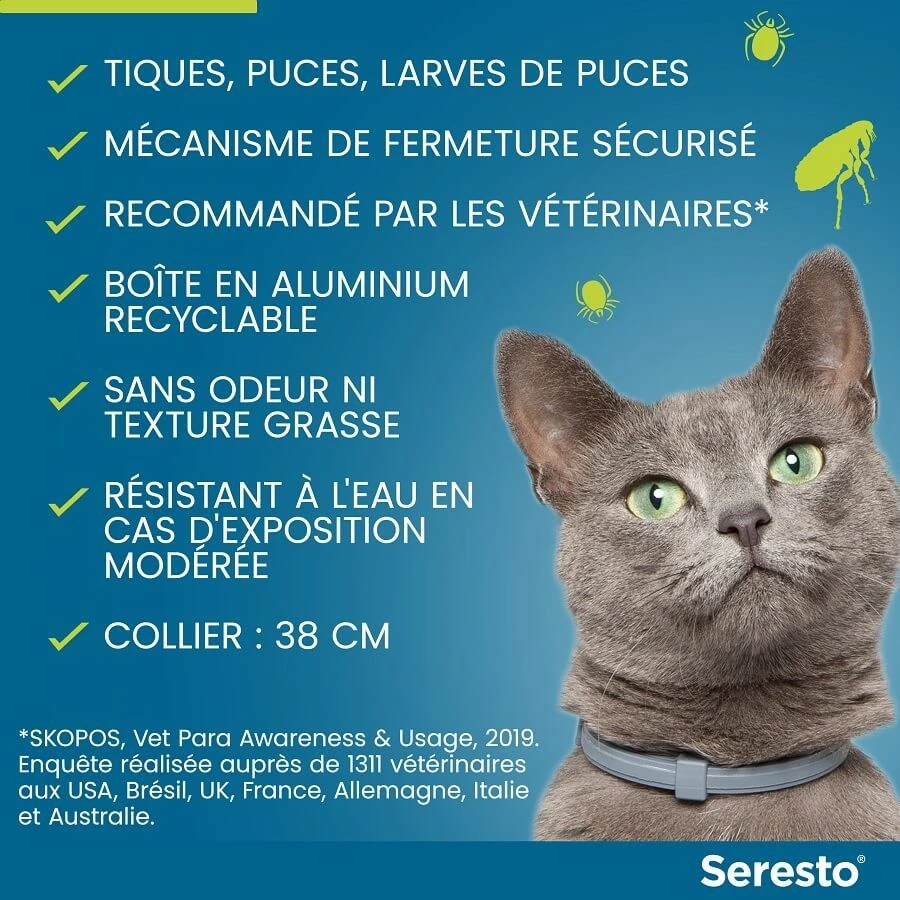 Seresto Collier Antiparasitaire Chat X1 (Blister) 7 Seresto Collier Antiparasitaire Chat X1 (Blister) – Image 5