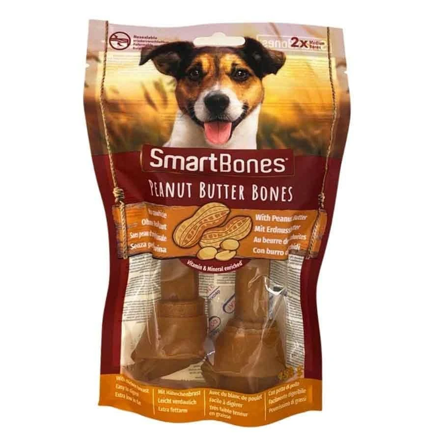 Smartbones Snack Medium Au Beurre D'arachide Pour Chien 2 Pcs 3 Smartbones Snack Medium Au Beurre D'arachide Pour Chien 2 Pcs