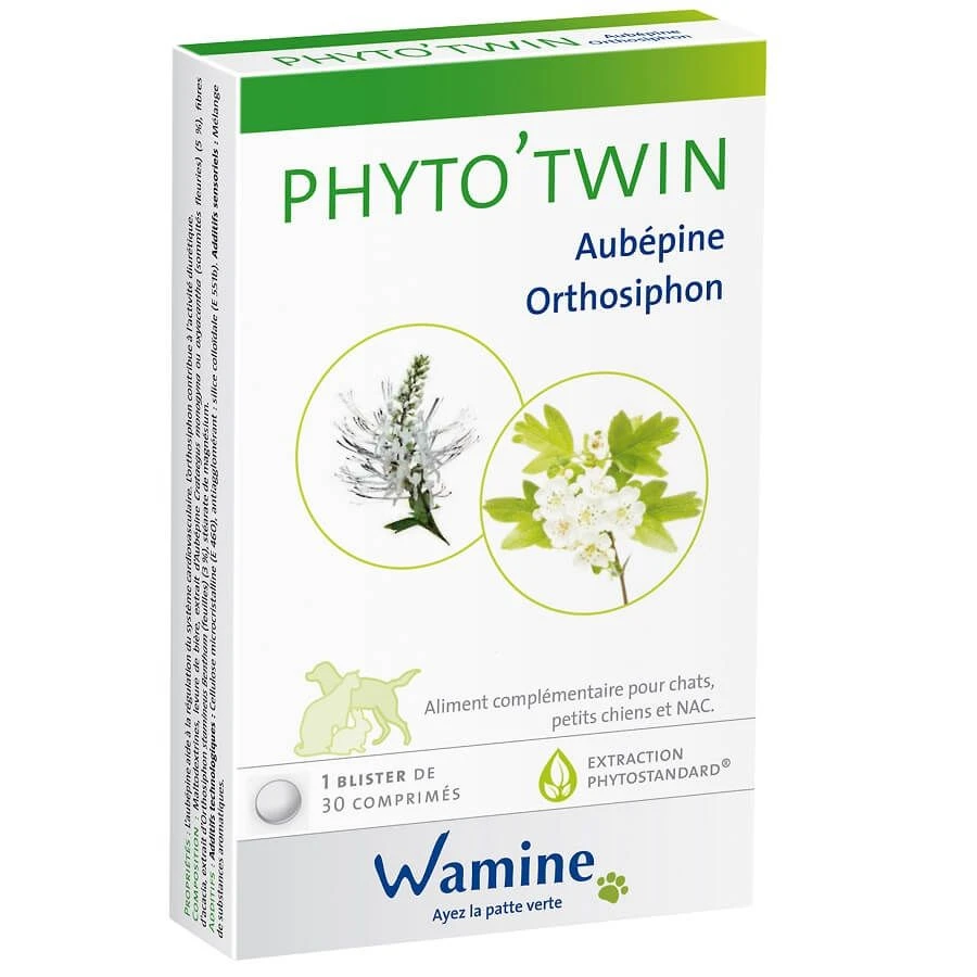 Wamine Phyto'Twin Aubépine Orthosiphon 30 Cps 3 Wamine Phyto'Twin Aubépine Orthosiphon 30 Cps
