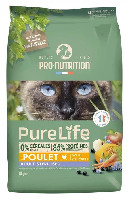 Pro-Nutrition Pure Life Chat Stérilisé Poulet 8 Kg 3 Pro-Nutrition Pure Life Chat Stérilisé Poulet 8 Kg