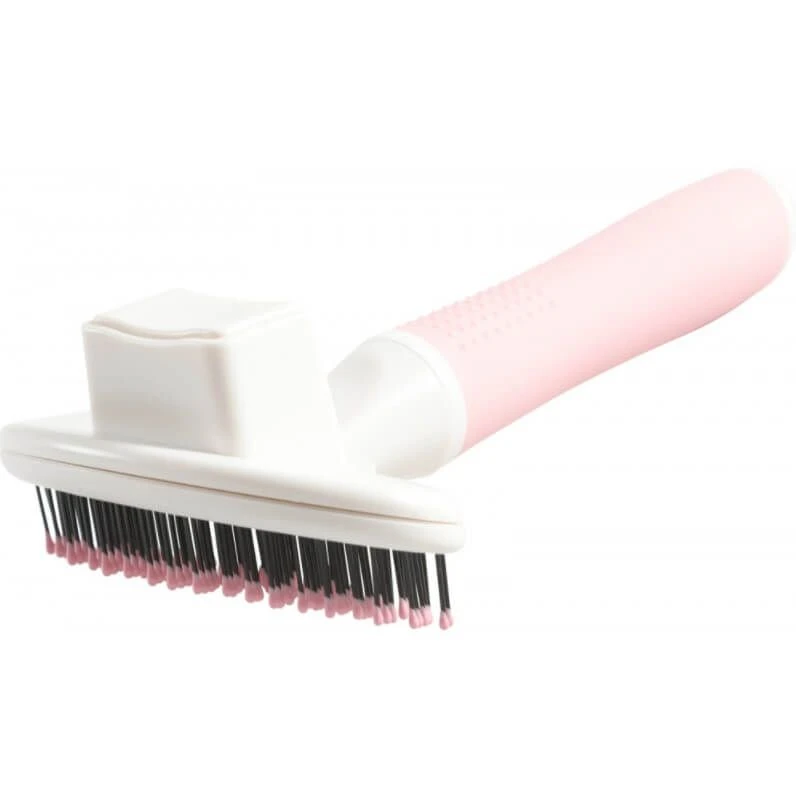 Zolux Anah Brosse Slicker Doux Rétractable Rose Chat 6 Zolux Anah Brosse Slicker Doux Rétractable Rose Chat – Image 4